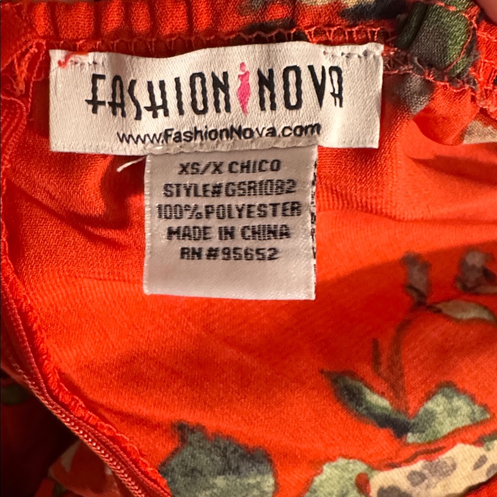 Fashion Nova Floral Jumpsuit-Red Floral - Picture 4 of 6